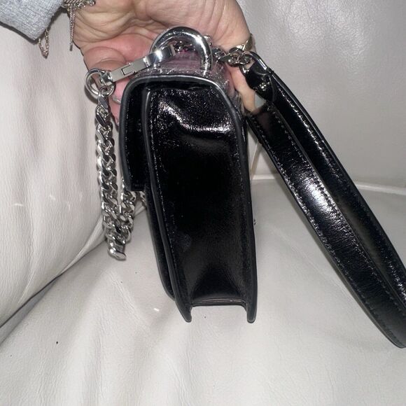 NWT Rebecca Minkoff Jean Xbody Crossbody Black Pink Purple Snake Print NWT $268 - Picture 8 of 11